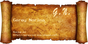 Gerey Norina névjegykártya